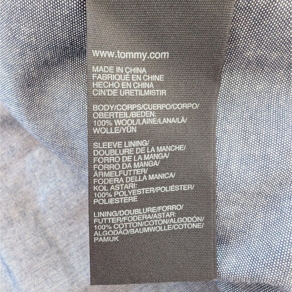 Tommy Hilfiger Moon England Tweed Wool Blazer Jacket Blue Men's Size 48 Academia - Picture 8 of 12